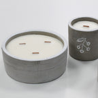 Soleil Vanille – Bougie béton mèche bois, vanille & orange